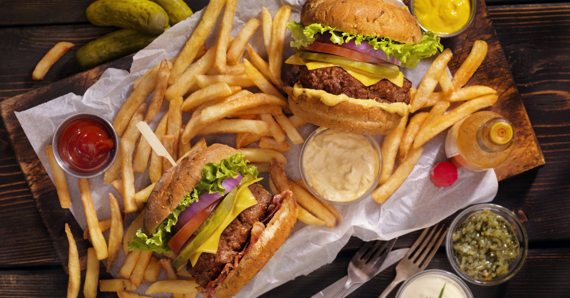 burger and fries